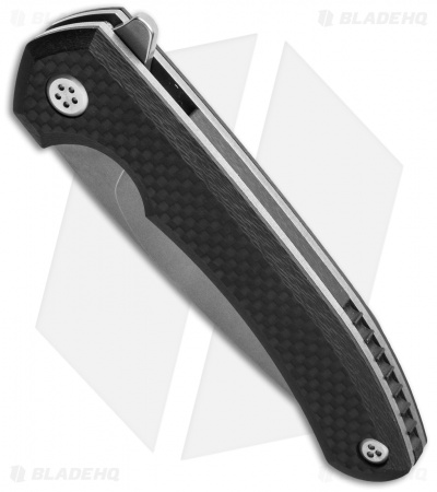 John Gray Custom Intercept Flipper Knife Carbon Fiber (3.875" Bead Blast)