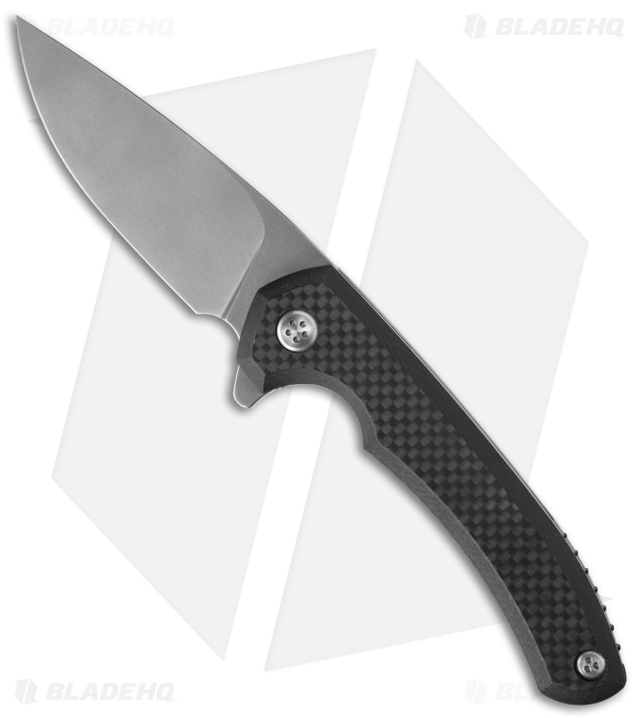 John Gray Custom Intercept Flipper Knife Carbon Fiber (3.875" Bead Blast)
