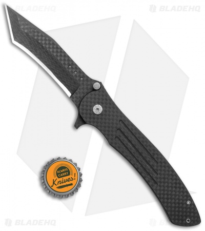 John Kubasek Fighting Tanto Recurve Flipper Knife Carbon Fiber (3.5" CF/D2)