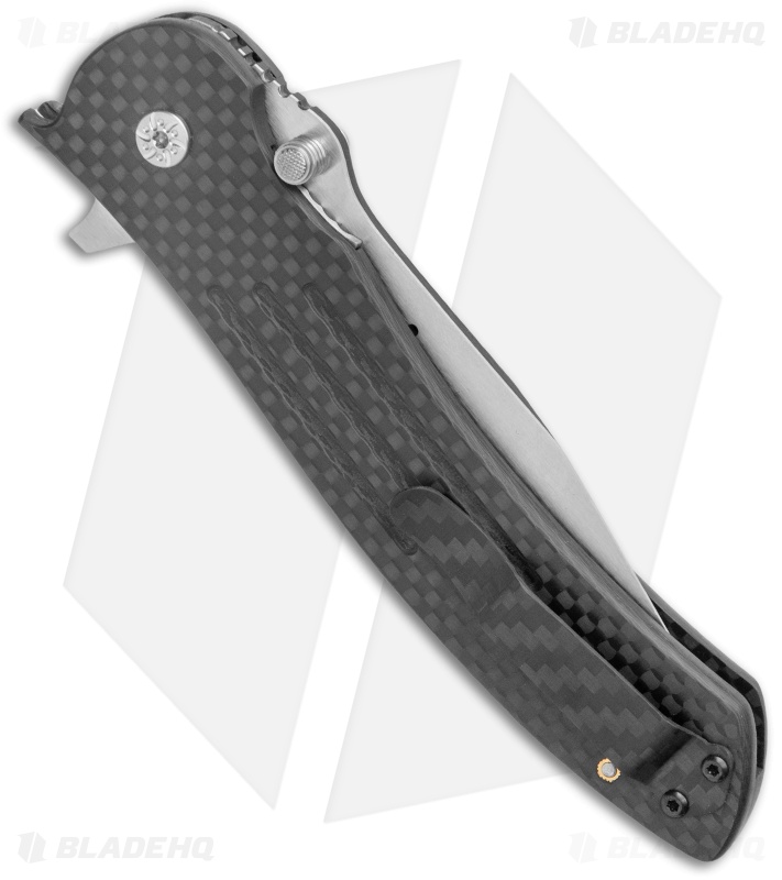 John Kubasek Fighting Tanto Recurve Flipper Knife Carbon Fiber (3.5" CF/D2)