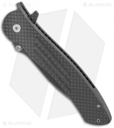 John Kubasek Fighting Tanto Recurve Flipper Knife Carbon Fiber (3.5" CF/D2)