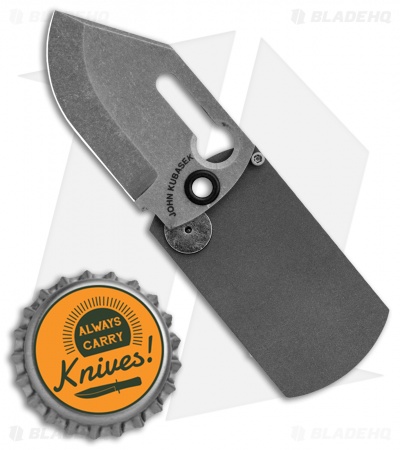 Kubasek Mag-Tag Folder Dog Tag Knife Carbon Fiber (1.75" Stonewash)