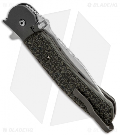 John Kubasek Modified Tanto Flipper Knife Turtle Micarta (4" Polished)