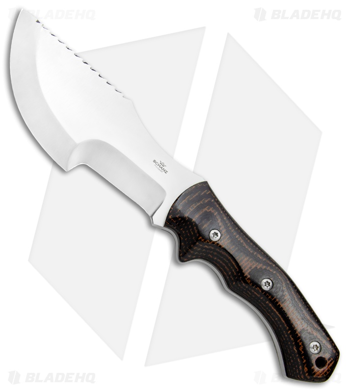Jurgen Schanz Custom WSK Tracker Knife Burlap Micarta (6.5" Satin)