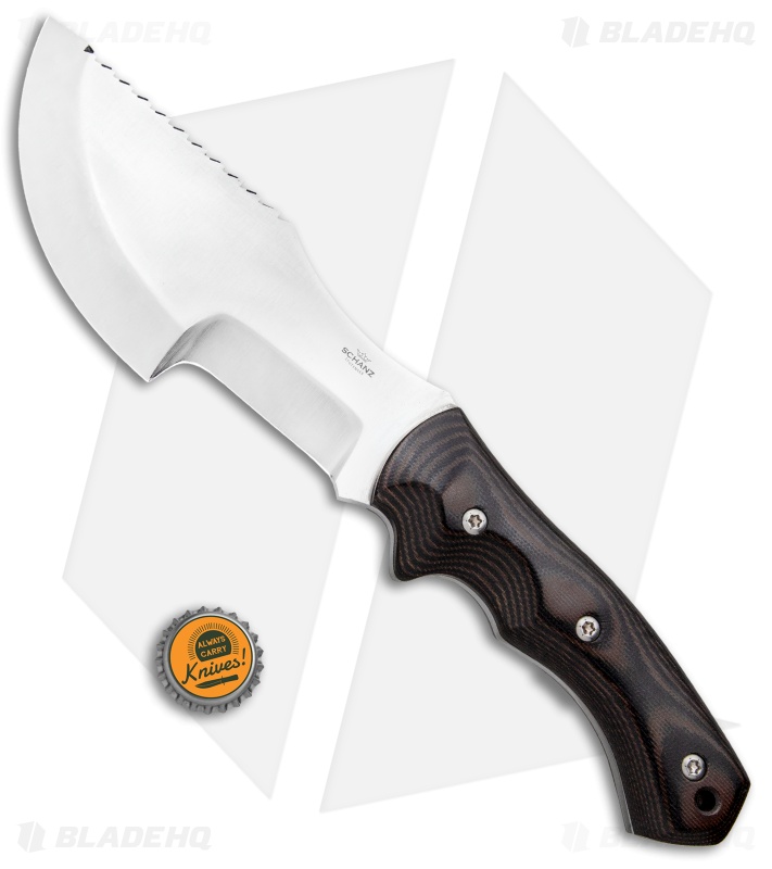 Jurgen Schanz Custom WSK Tracker Knife Micarta Brown (6.5" Satin)