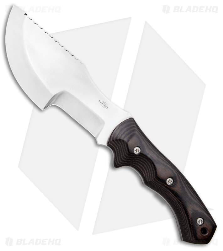 Jurgen Schanz Custom WSK Tracker Knife Micarta Brown (6.5" Satin)