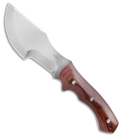 Jurgen Schanz WSK Tracker Knife Burlap/Burgundy Micarta (6.6" Satin)