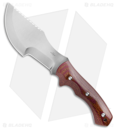 Jurgen Schanz WSK Tracker Knife Burlap/Burgundy Micarta (6.6" Satin)