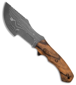 Jurgen Schanz WSK Tracker Knife White Ebony Wood (6.5&quot; Damascus) | 233770