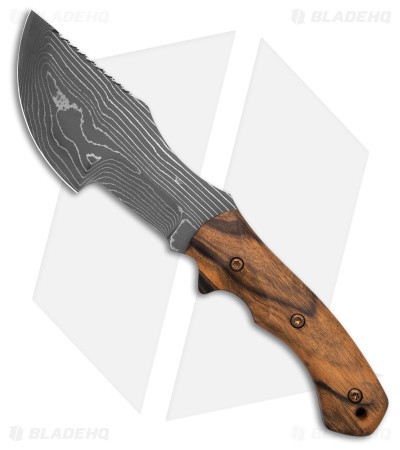 Jurgen Schanz WSK Tracker Knife White Ebony Wood (6.5" Damascus)