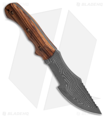 Jurgen Schanz WSK Tracker Knife Zebrano Wood (6.5" Damascus)