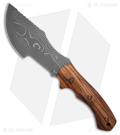 Jurgen Schanz WSK Tracker Knife Zebrano Wood (6.5" Damascus)
