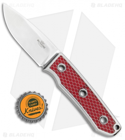 Schanz Custom Integral Fixed Blade Knife Red C-Tek (3.13" Satin)