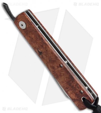Kansei Matsuno Custom F011 Medium Friction Folder Knife Burl Wood (3" Satin)