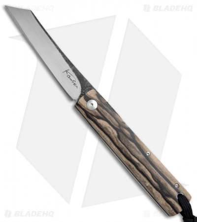 Kansei Matsuno Custom F011 Medium Friction Folder Knife Zebrawood (3" Satin)