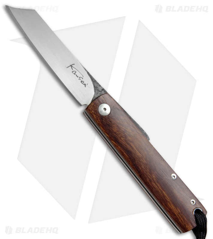 Kansei Matsuno Custom F011 Small Friction Folder Knife Dark Wood (2.625" Satin)