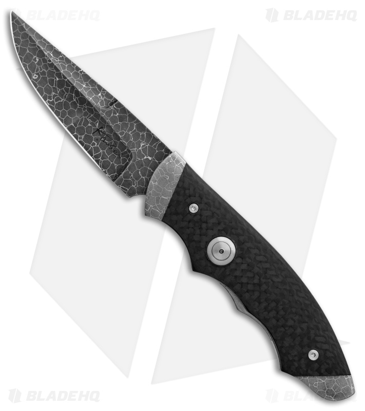 Kansei Matsuno Custom 2-Way Hunter Dagger Knife Carbon Fiber (3.1" Damascus)