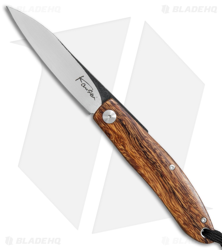 Kansei Matsuno Custom F021 Small Friction Folder Knife Ironwood (2.625" Satin)
