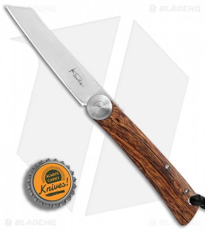 Kansei Matsuno Custom FL011 Friction Folder Flipper Knife Ironwood