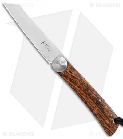 Kansei Matsuno Custom FL011 Friction Folder Flipper Knife Ironwood