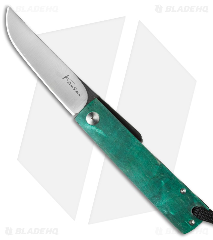 Kansei Matsuno Custom F031 Friction Folder Knife Green Maple (2.625" Satin)