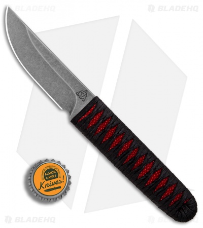 Kelleher Bladeworks Kwaiken Fixed Blade Knife Wrapped Ray Red (3.61" Dark SW) 