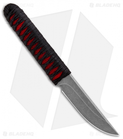 Kelleher Bladeworks Kwaiken Fixed Blade Knife Wrapped Ray Red (3.61" Dark SW) 