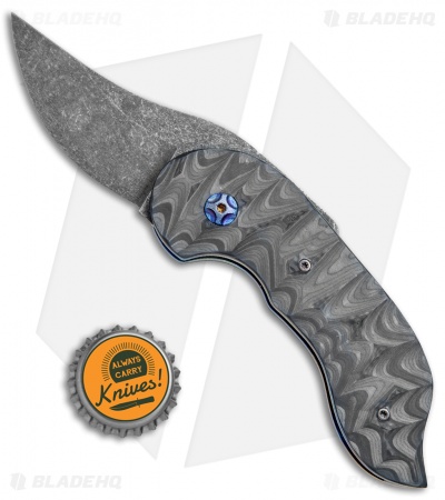 Knappo Knives Custom Tephra Friction Folder Carbon Fiber (2.5" Acid SW)