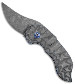 Knappo Knives Custom Tephra Friction Folder Carbon Fiber (2.5" Acid SW)