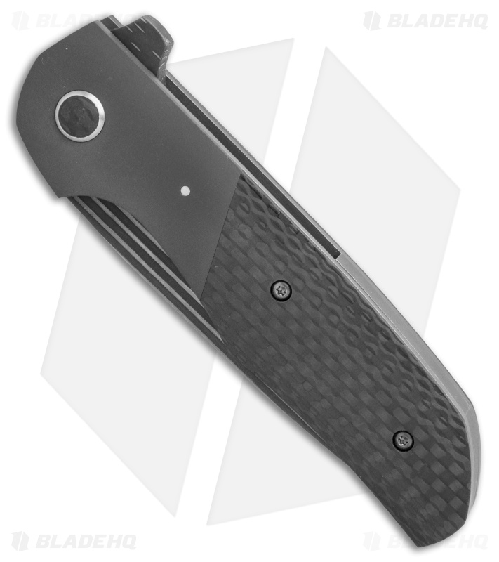 Eutsler Knives Custom Equalizer Full Dress Knife CF/Ti (3.375" Damascus)