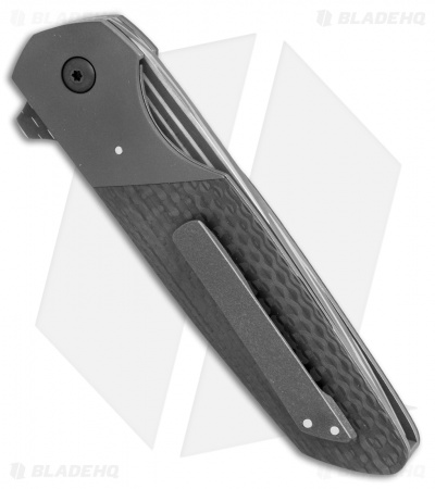 Eutsler Knives Custom Regulator Full Dress Knife CF/Ti (3.625" Damascus)