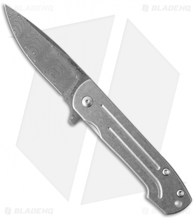 Defiant7 Knives Kumu Frame Lock Knife Ti Fuller (3.5" Damascus)