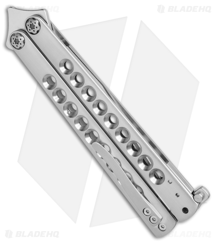Les Voorhies Custom Knives  Balisong Butterfly Knife Titanium (4.1" Satin)