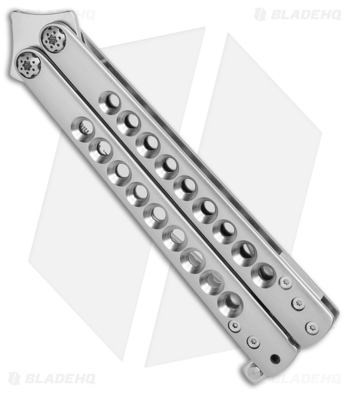 Les Voorhies Custom Knives  Balisong Butterfly Knife Titanium (4.1" Satin)