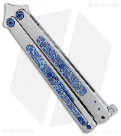 Les Voorhies Custom Knives  Balisong Butterfly Knife Timascus (4.1" Satin)