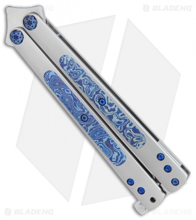 Les Voorhies Custom Knives  Balisong Butterfly Knife Timascus (4.1" Satin)