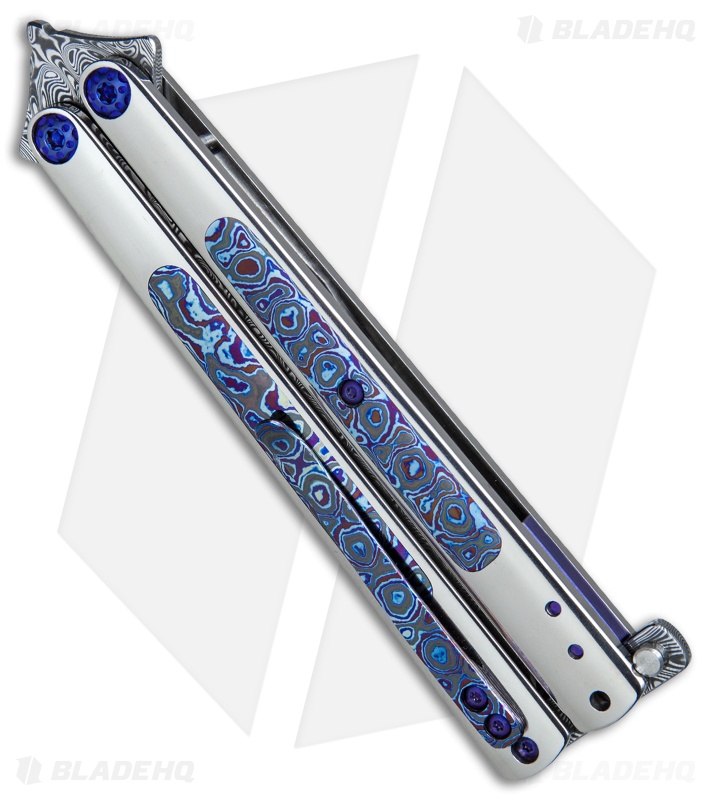 Les Voorhies Custom Model 2 Balisong Butterfly Knife Timascus (4.25" Damasteel)