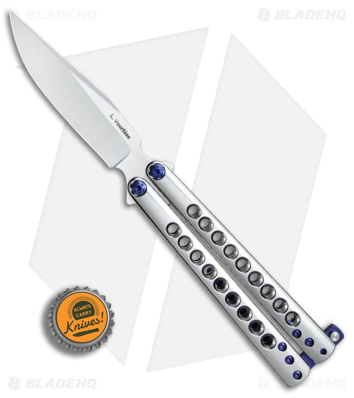 Les Voorhies Custom Model 2 Balisong Butterfly Knife Titanium (4.25" Satin)