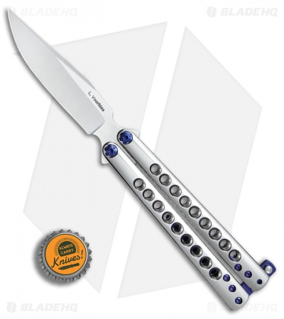 Les Voorhies Custom Model 2 Balisong Butterfly Knife Titanium (4.25" Satin)