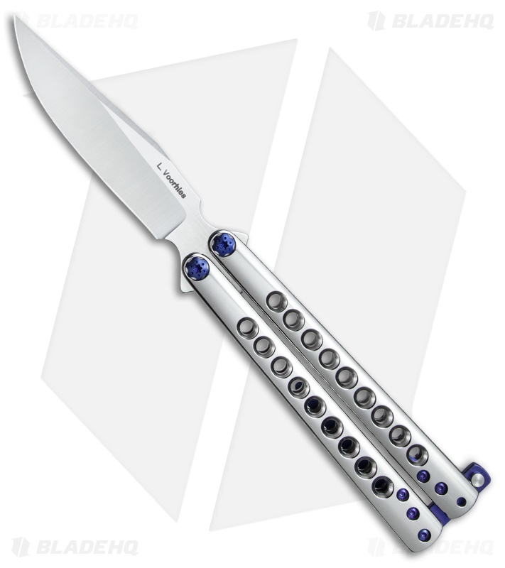 Les Voorhies Custom Model 2 Balisong Butterfly Knife Titanium (4.25" Satin)