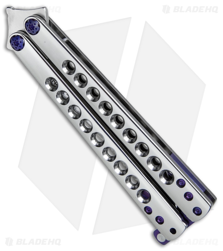 Les Voorhies Custom Model 2 Balisong Butterfly Knife Titanium (4.25" Satin)