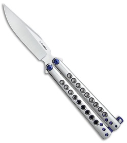 Les Voorhies Custom Model 2 Balisong Butterfly Knife Titanium (4.25" Satin)