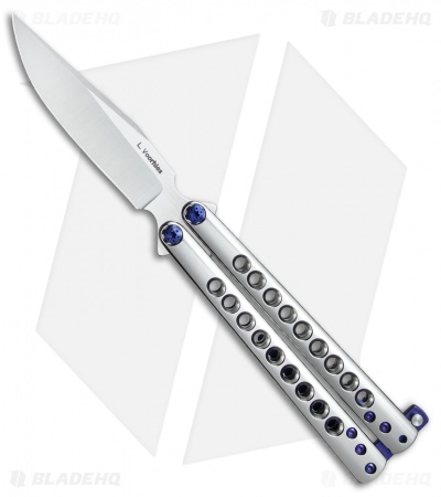Les Voorhies Custom Model 2 Balisong Butterfly Knife Titanium (4.25" Satin)
