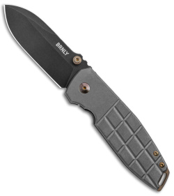 BRNLY SQD-2 Frame Lock Knife Grenade Milled Titanium (3" Black PVD)