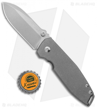 BRNLY SQD-2 Frame Lock Knife Titanium Gray Hardware (3" Stonewash)