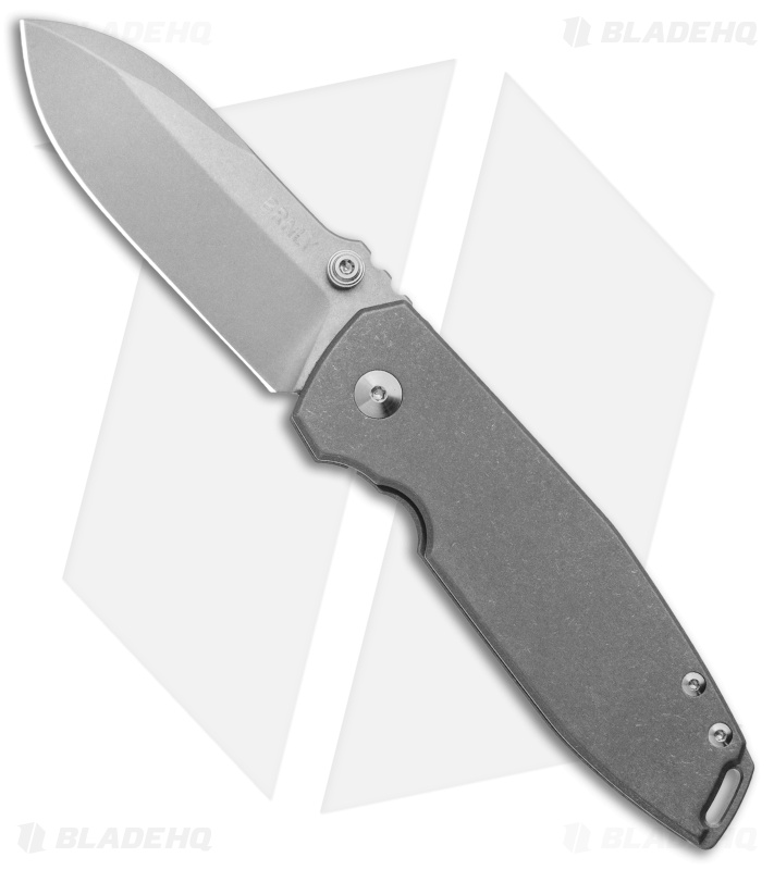 BRNLY SQD-2 Frame Lock Knife Titanium Gray Hardware (3" Stonewash)