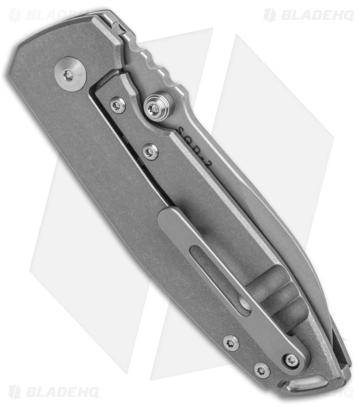 BRNLY SQD-2 Frame Lock Knife Titanium Gray Hardware (3" Stonewash)