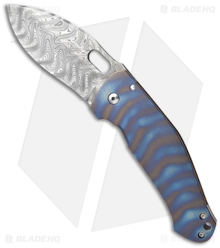 Lucas Burnley Buku Frame Lock Knife Titanium (3.625" Damascus)