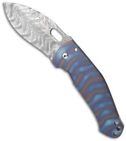 Lucas Burnley Buku Frame Lock Knife Titanium (3.625" Damascus)