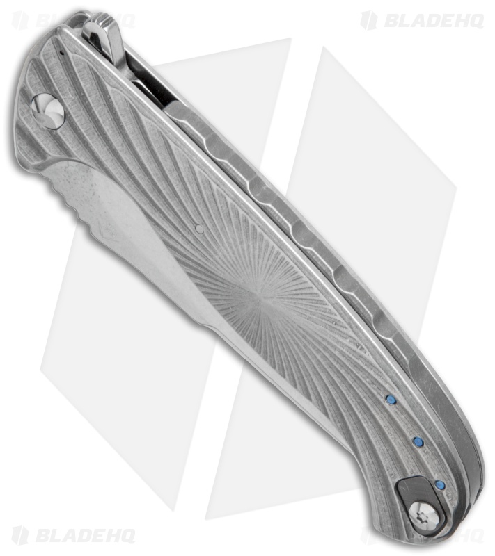 Diskin Volcan Flipper Frame Lock Knife Fluted Titanium (4" Stonewash)